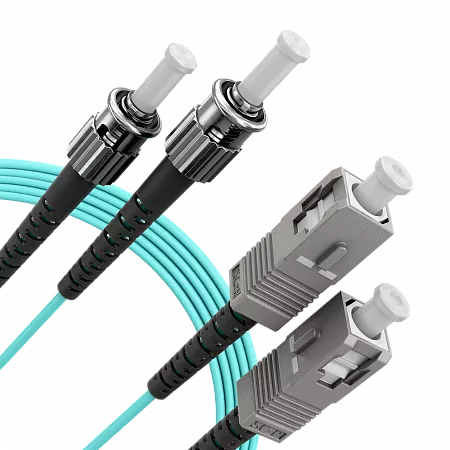 Шнур оптический переходной (патч-корд) LANMIR двойной многомодовый MM 50/125 OM3 SC/UPC-ST/UPC LSZH нг(А)-HF 2 м голубой